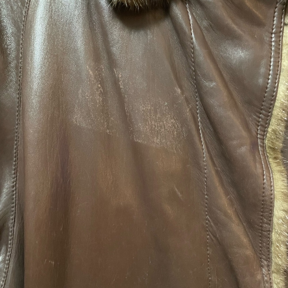 Vintage Lambskin mink fur trench Sold as is. - Picture 9 of 11